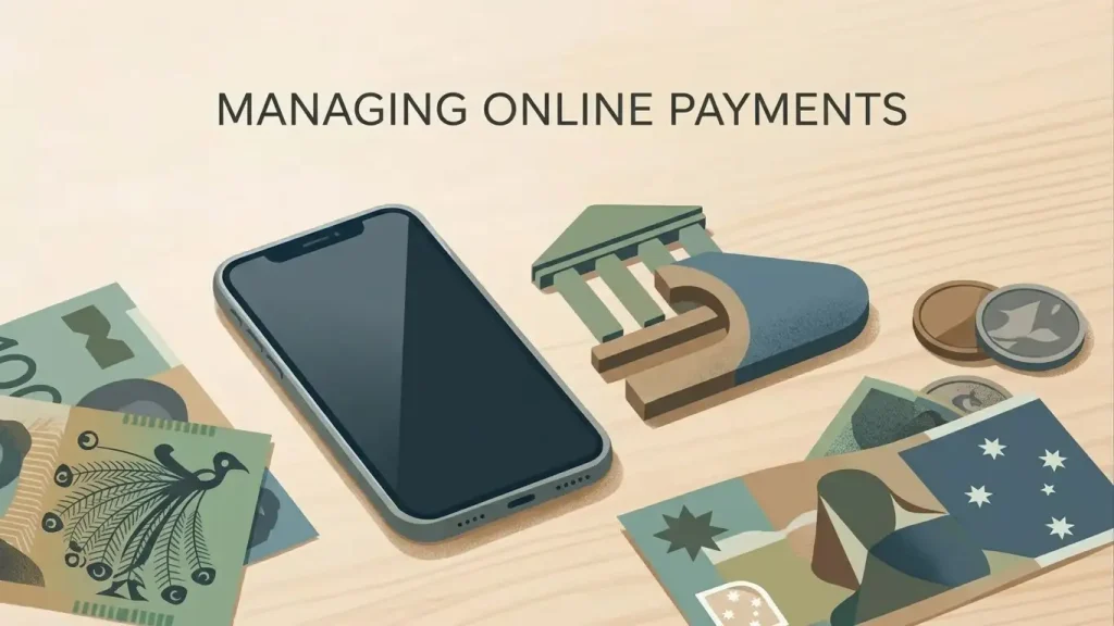 Editorial illustration of a digital withdrawal workflow