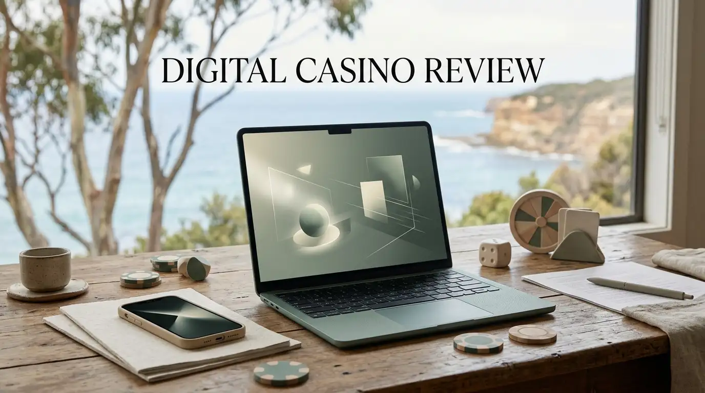 Editorial illustration representing an Australian online casino review